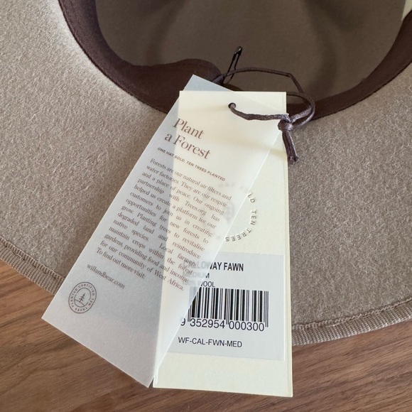 NWT WILL + BEAR Calloway Fawn Felt Fedora Hat M main image 8